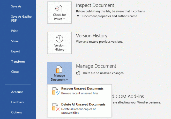 Microsoft Office 2019 odzyskuje niezapisane dokumenty