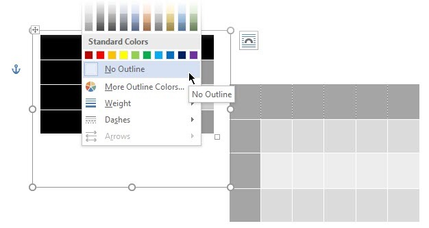 Użyj tej sztuczki dla lepszego pozycjonowania tabeli w zarysie pól tekstowych Microsoft Word MSWord