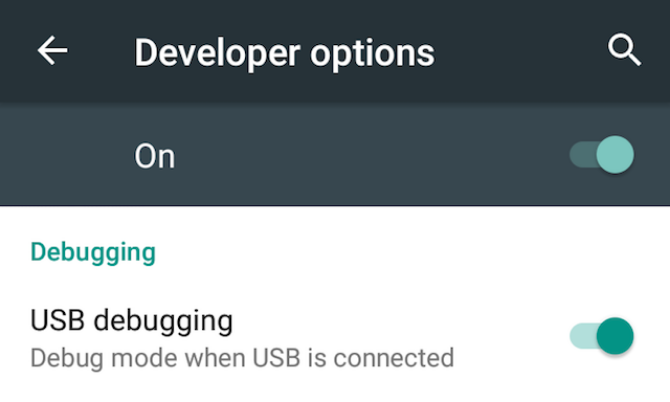 włącz debugowanie USB na Androidzie
