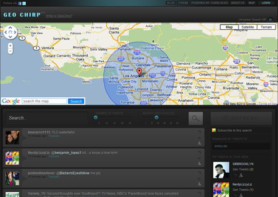 Mashupy na Twitterze i Mapach Google