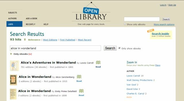 open-library-alice-in-wonderland-search
