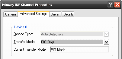 Sprawdź tryb przesyłania IDE, aby szybciej zmienić komputer na pio