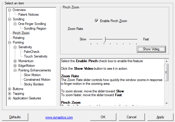 touchpad ma system Windows 7