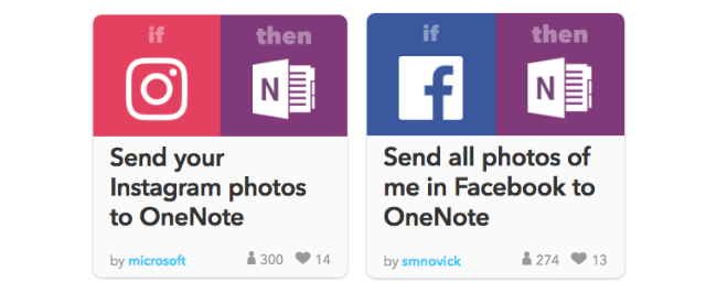 Integracje społecznościowe OneNote z przykładem funkcji IFTTT