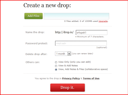 Drop.io - Bezpieczne i prywatne udostępnianie plików