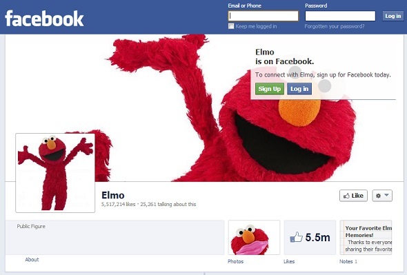 10 fikcyjnych postaci, które są niesamowicie popularne na Facebooku elmo na Facebooku