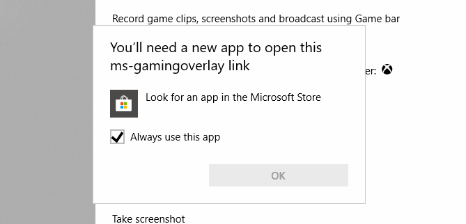 Błąd ms-gamelaylay Xbox Game Bar