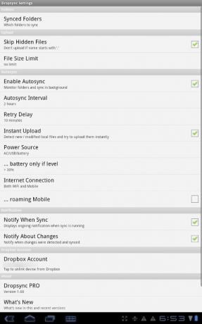 Prawdziwie zsynchronizuj swoje urządzenie z Androidem z Dropbox za pośrednictwem Dropsync [Android 2.0+] ustawienia dropync