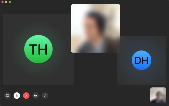 Grupowe połączenie FaceTime na komputerze Mac