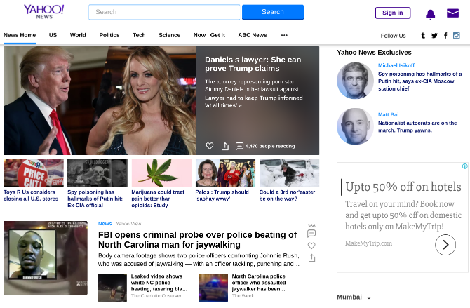 google alternatywy - yahoo news