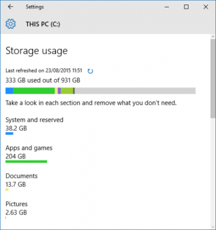 przestrzeń dyskowa systemu Windows 10