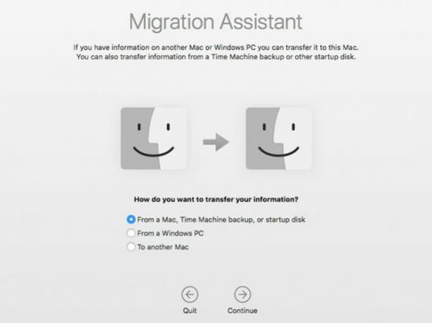 Asystent migracji w systemie macOS