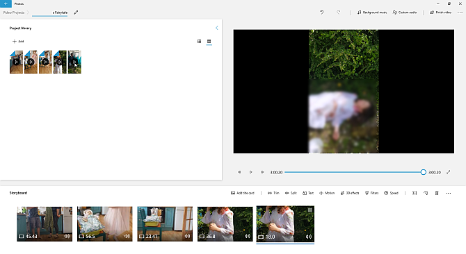 edytor wideo aplikacji Windows 10 Photos