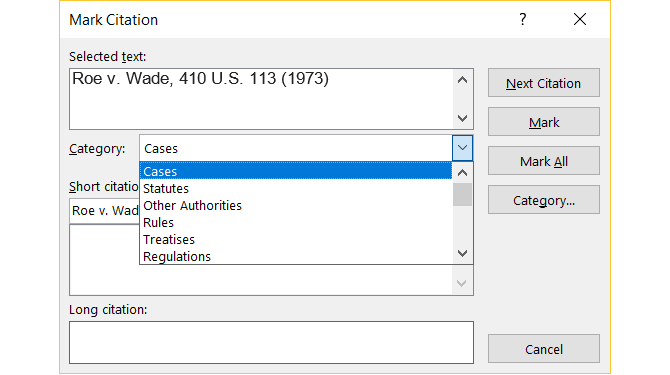 Prosty przewodnik po karcie Odniesienia do programu Microsoft Word MSWord TOAmarkcitation