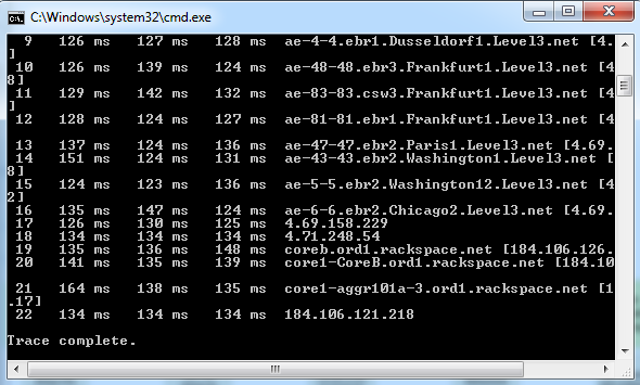 Linia poleceń Traceroute