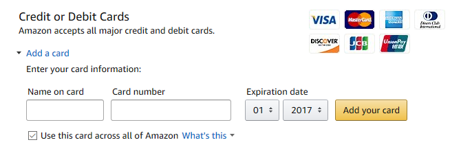 Przewodnik po zakupach Amazon Karta metody płatności za zakupy w Amazon