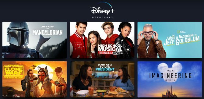 Wybór oryginalnych programów Disney+