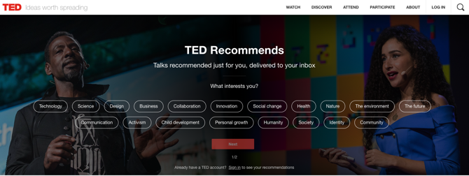 Zrzut ekranu TED