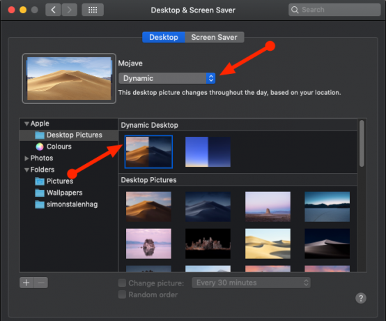 MacOS Mojave Dynamiczne ustawienia pulpitu