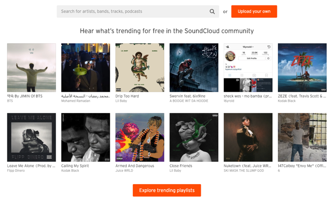 Zrzut ekranu SoundCloud