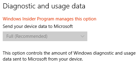 Dane diagnostyczne i użytkowe systemu Windows 10