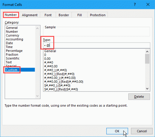 Utwórz niestandardowy format punktorów w programie Excel