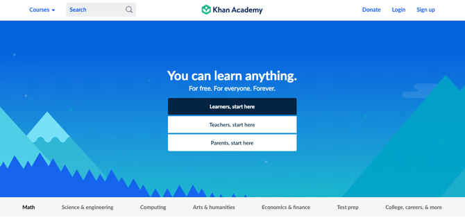Zrzut ekranowy Khan Academy