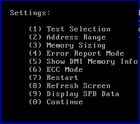 test pamięci komputera