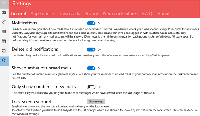 łatwa poczta dla aplikacji Windows Gmail