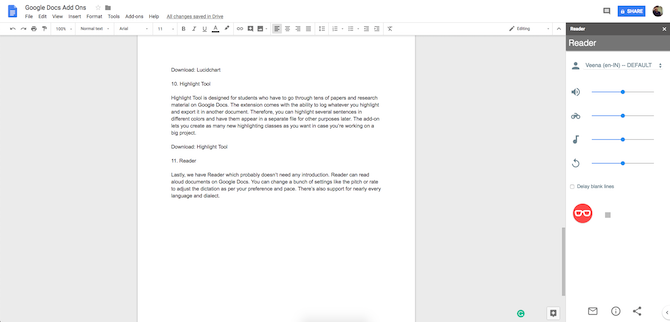 Dodatek do Google Docs Reader