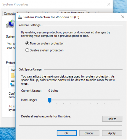 Ochrona systemu Windows 10