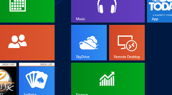 Kafelek SkyDrive należy znaleźć na ekranie Start systemu Windows 8