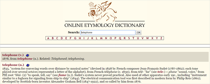 13 unikalnych słowników online dla każdej sytuacji OnlineEtymologyDictionary web