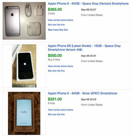 iPhone'y sprzedawane w cenach eBay