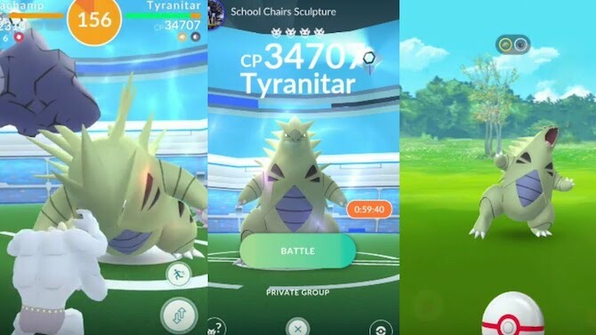 Pokemon Go Tyranitar Raid Boss Battle