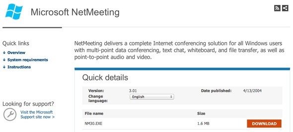 Mam napiwek dla Ciebie, Microsoft NetMeeting downloadnetmeet