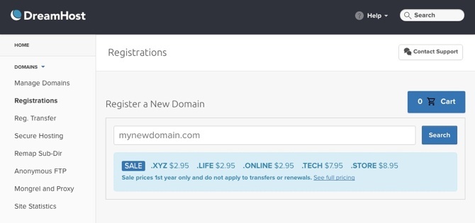 Czego powinieneś szukać w hoście internetowym? rejestracja domen dreamhost