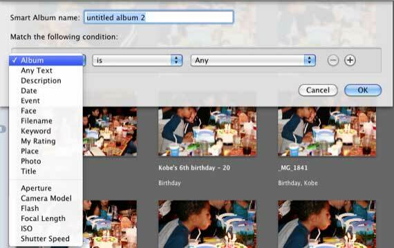 inteligentne albumy w iphoto