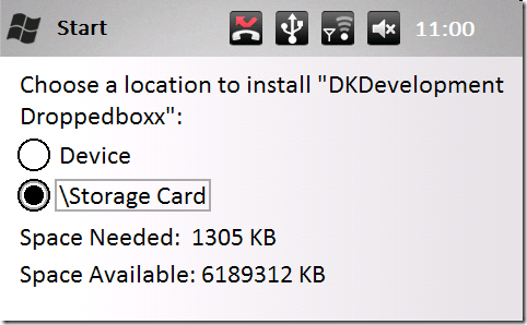 Windows Mobile Dropbox