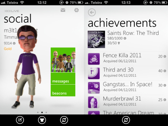 Aplikacje Xbox LIVE są teraz dostępne dla systemu Windows Phone 7 i iOS [Wiadomości] moja aplikacja na iPhone'a xbox live
