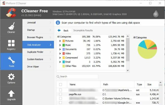 6 CCleaner Wskazówki i porady dotyczące skutecznego czyszczenia komputera 05 CCleaner Disk Analyzer