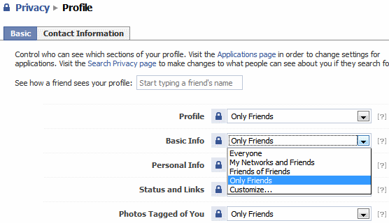 Profil prywatności na Facebooku