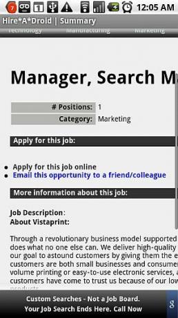 Wyszukaj oferty pracy z telefonu komórkowego z systemem Android za pomocą urządzenia Hire-A-Droid12