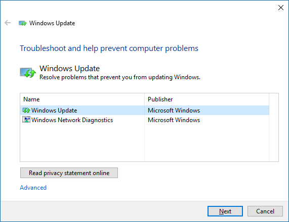 Poprawka Windows Update Windows 10