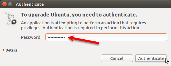 Uwierzytelnij się w celu aktualizacji do Ubuntu 17.10