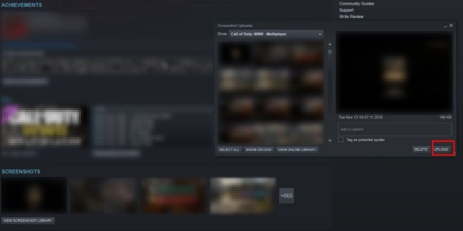 Program do przesyłania zrzutów ekranu Steam