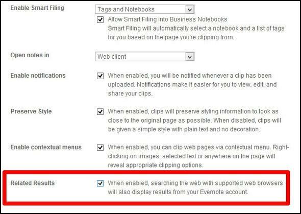 20 Funkcje wyszukiwania Evernote Powinieneś używać wyników Evernote w ustawieniach przeglądarki internetowej