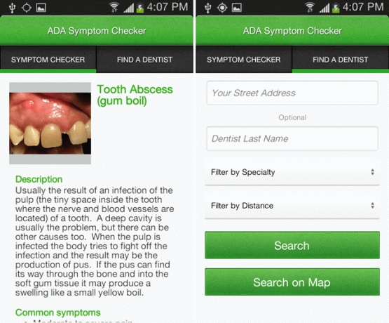 android-objawy stomatologiczne