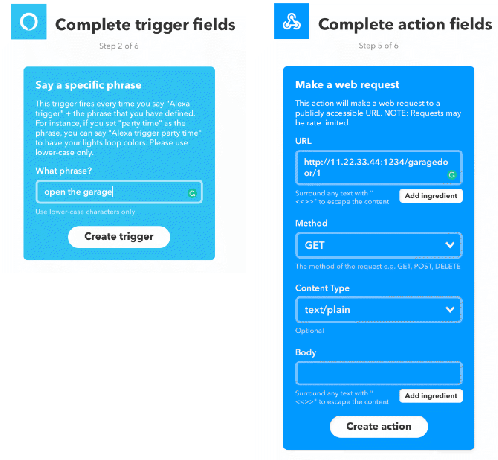 IFTTT Alexa i aplet webhook