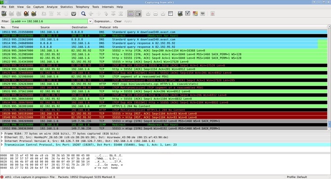 Przykład użycia Wireshark